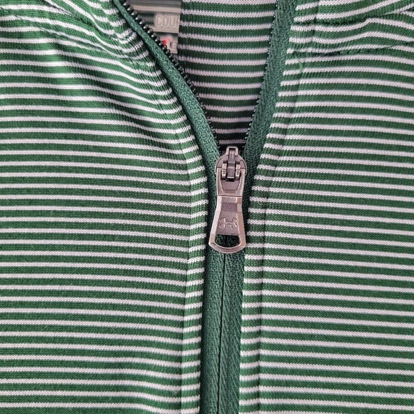 Under Armour Women's Heatgear 1/4 Zip Green Striped Pullover Size S Loose Fit - Picture 4 of 6